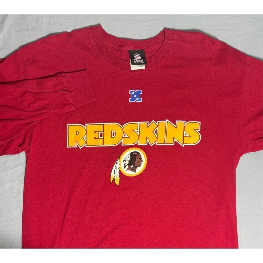 Vintage NFL Washington Redskins Graphic Longsleeve T-Shirt Tee Burgundy Large